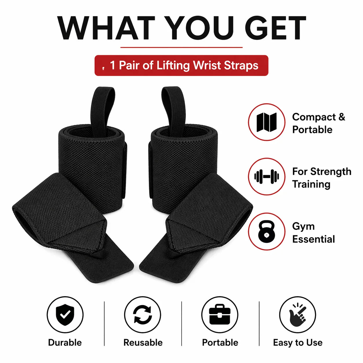 Weightlifting Wrist Wraps & Thumb Strap – Universal Fit