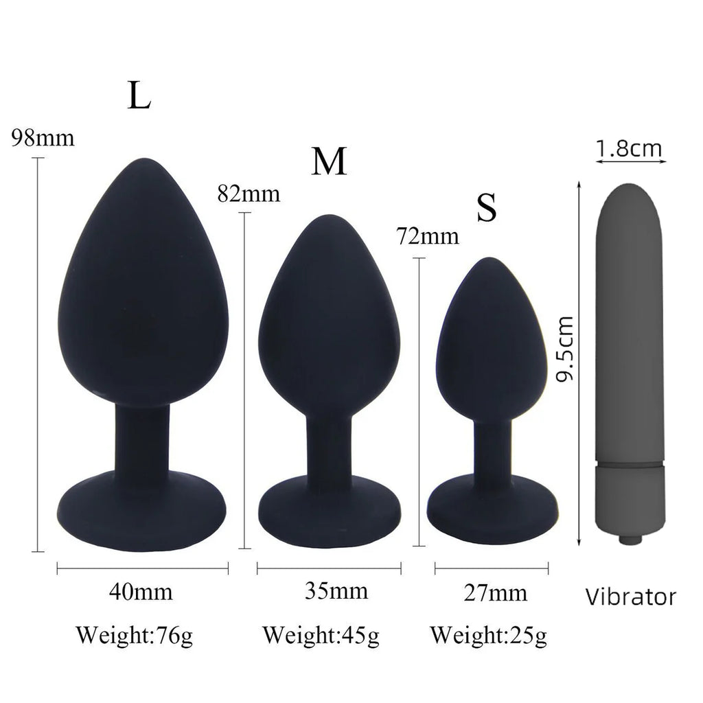 Silicone Anal Plug & Bullet Vibrator Set