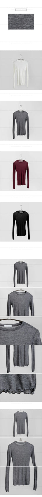 Women's Cotton Long Sleeve Sheer Basic Tee