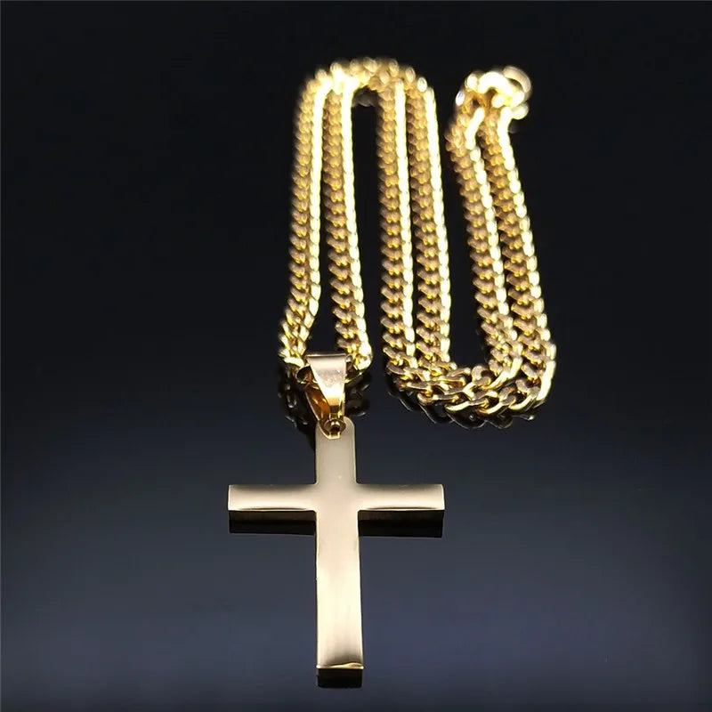 Hip Hop Stainless Steel Cross Chain Necklace