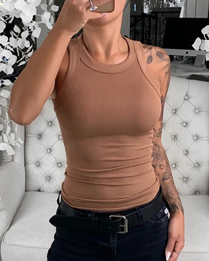 Women's Ribbed Tank Top – Sleeveless Summer Camisole