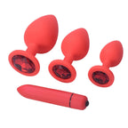 Silicone Anal Plug & Bullet Vibrator Set