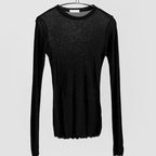 Women's Cotton Long Sleeve Sheer Basic Tee