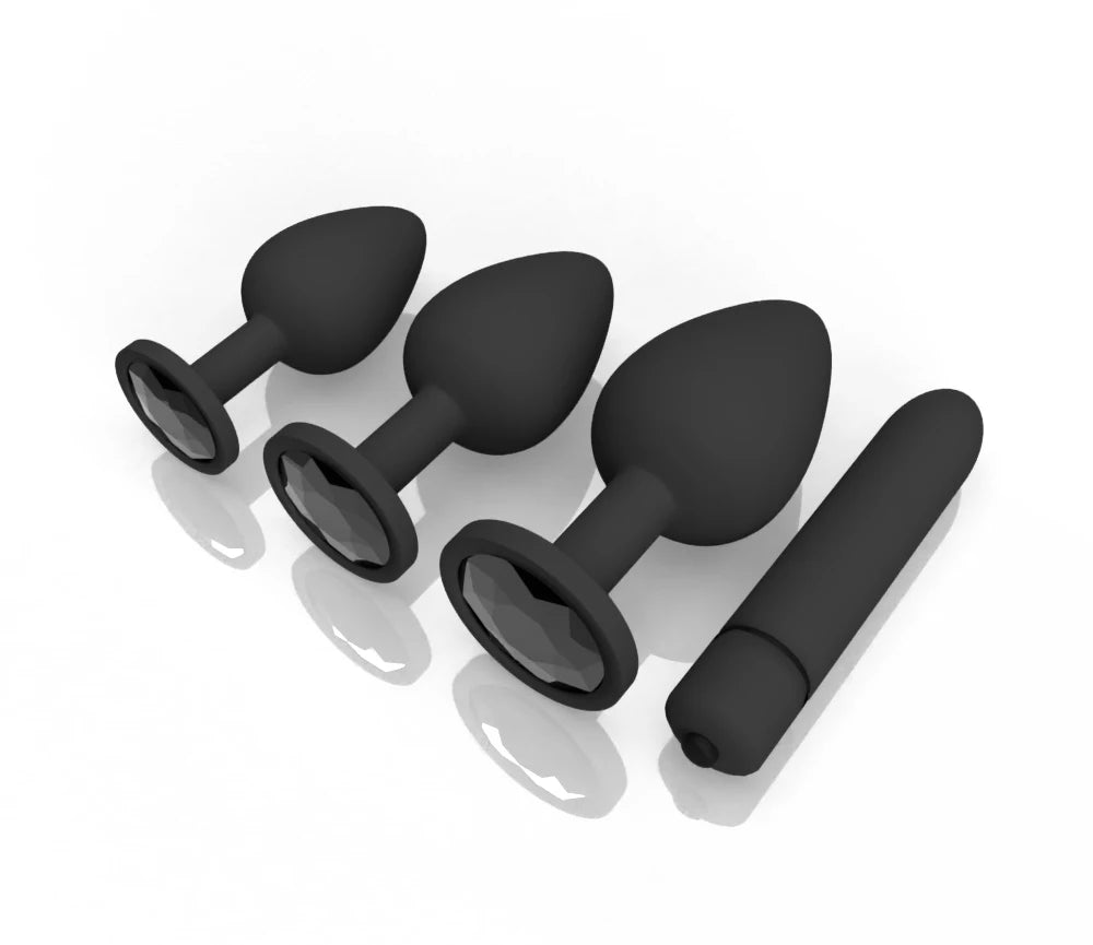 Silicone Anal Plug & Bullet Vibrator Set