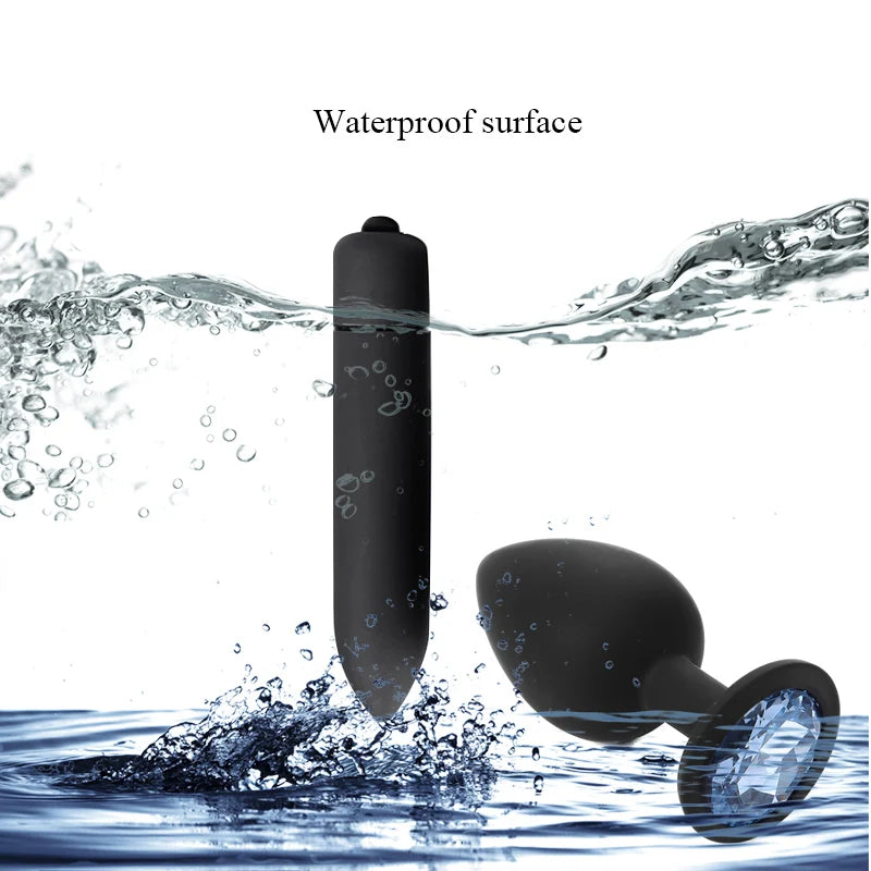 Silicone Anal Plug & Bullet Vibrator Set