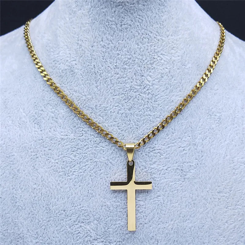 Hip Hop Stainless Steel Cross Chain Necklace