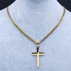 Hip Hop Stainless Steel Cross Chain Necklace