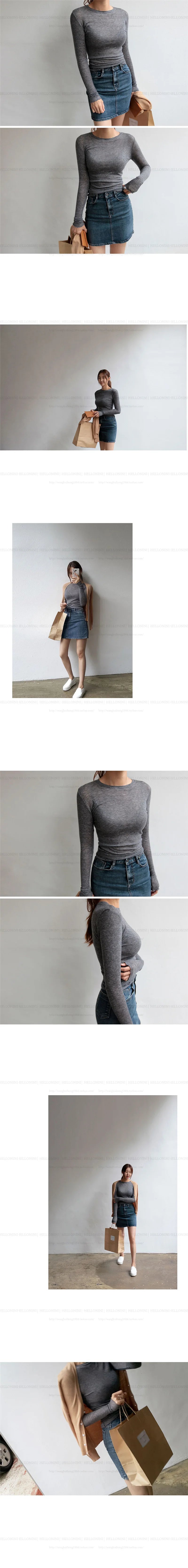 Women's Cotton Long Sleeve Sheer Basic Tee