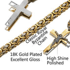 Men's Byzantine Chain Necklace with Cross Pendant