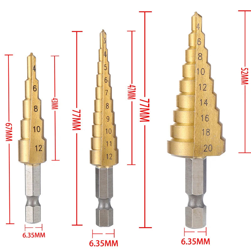 Titanium Coated Step Drill Bit