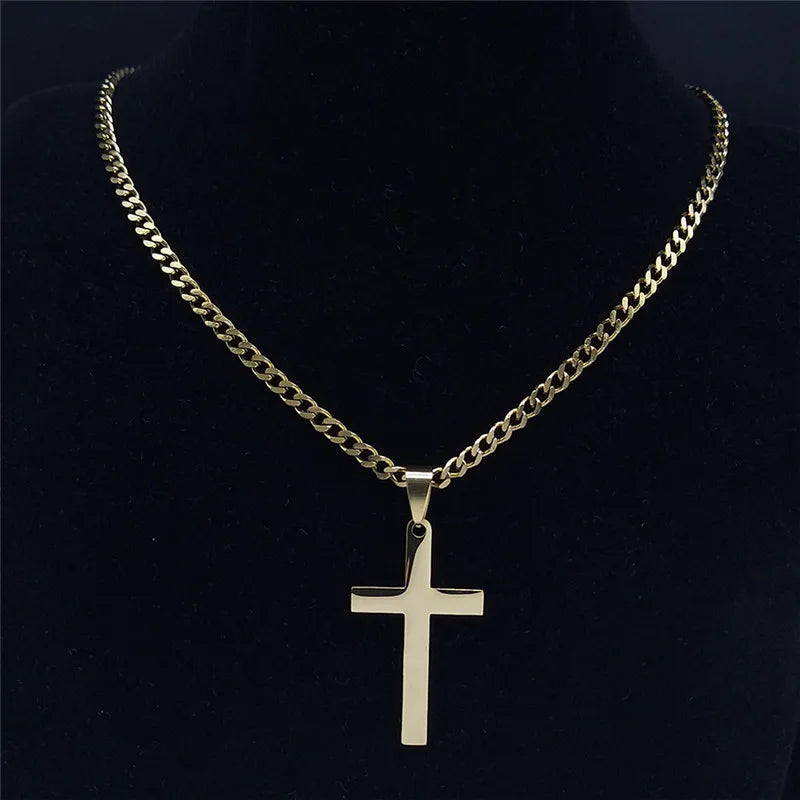 Hip Hop Stainless Steel Cross Chain Necklace