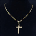 Hip Hop Stainless Steel Cross Chain Necklace