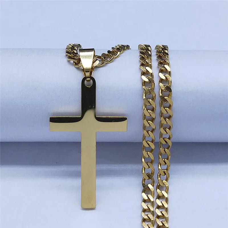 Hip Hop Stainless Steel Cross Chain Necklace