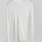 Women's Cotton Long Sleeve Sheer Basic Tee