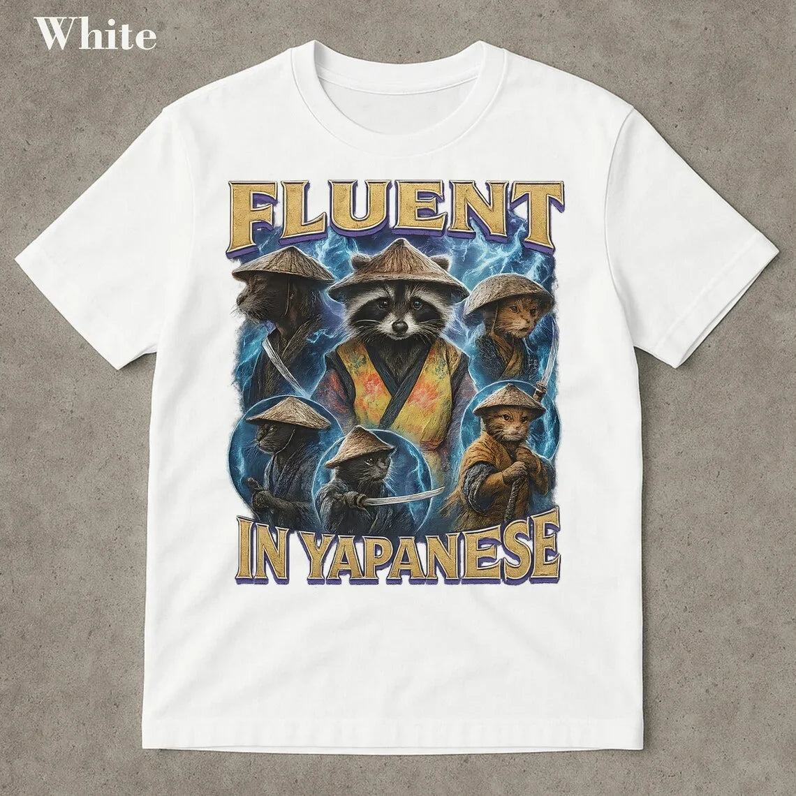 "My Pain Is Chronic But My Ass Is Iconic" Funny Raccoon Meme T-Shirt — Y2K Vintage Raccoon Tee