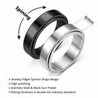 Anxiety Fidget Spinner Rings