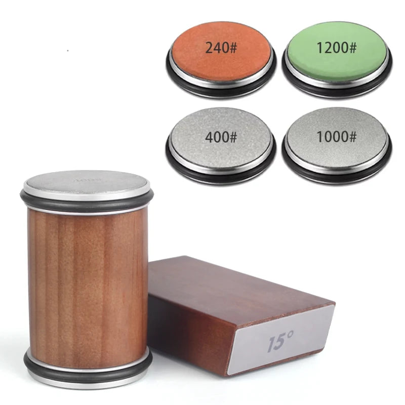 Professional Dual-Angle Knife Sharpening Kit | Roller Sharpener with Diamond Stones & Magnetic Holder