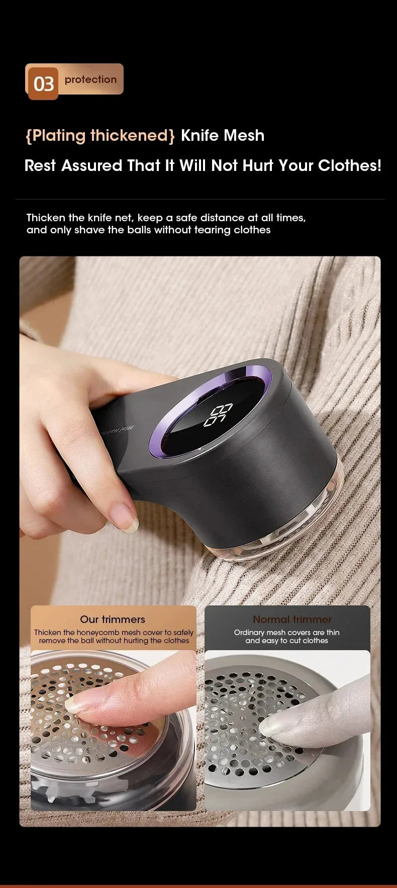 Portable Electric Lint Remover with LED Display