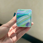 Rainbow Marbled Squishy Cube — Slow-Rise Stress Relief