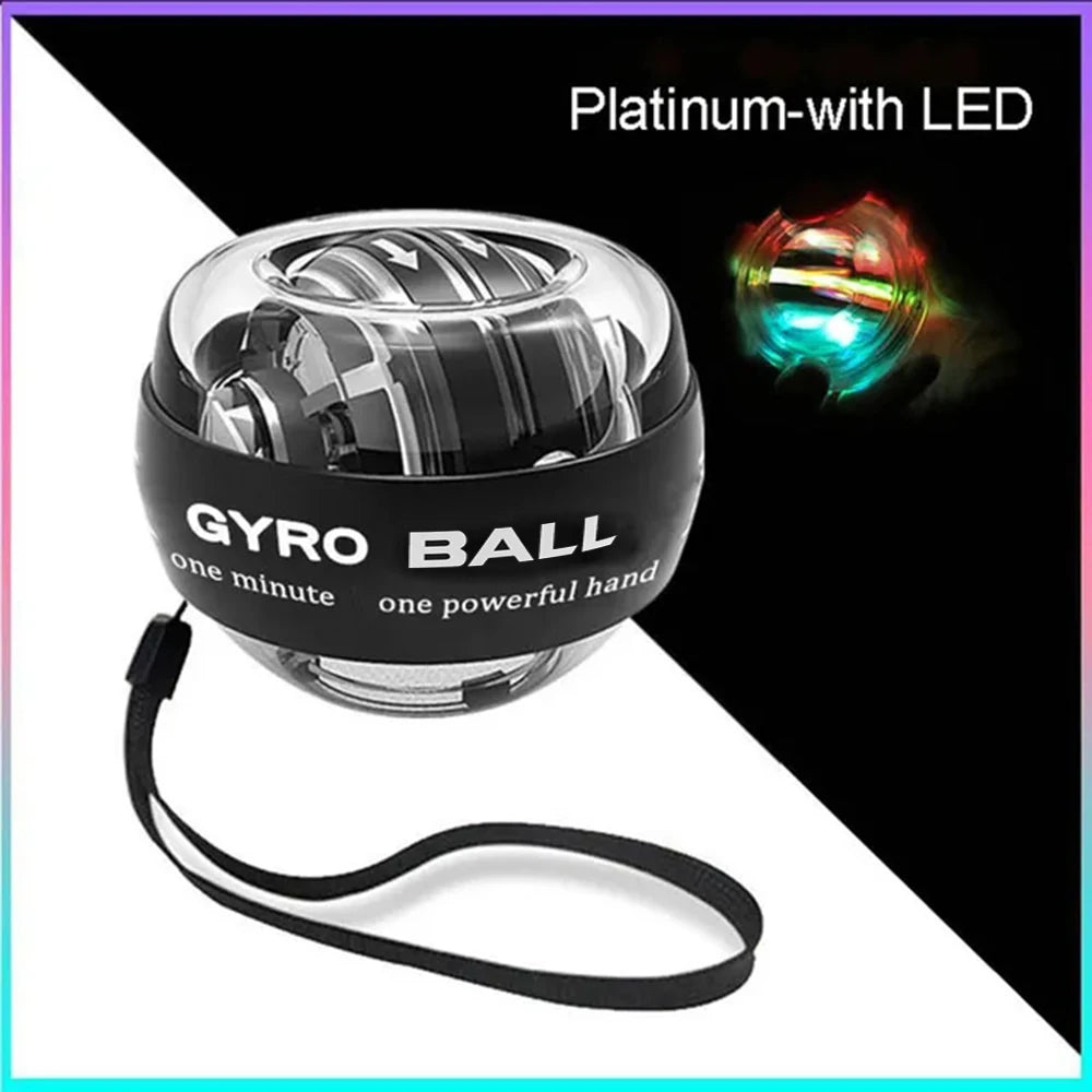 LED Gyro Wrist Power Ball — Auto-Start Arm & Grip Strength Trainer