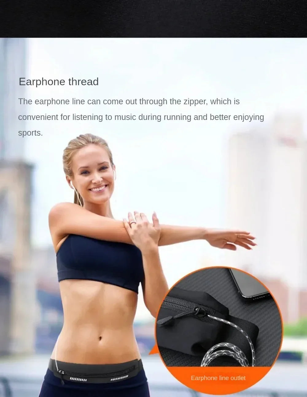 Running Belt with Phone Holder — Waterproof Sports Waist Pack with Reflective Strips