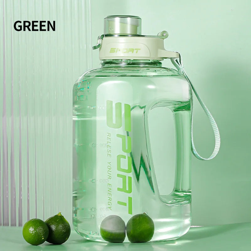Large Capacity Sports Water Bottle with Straw — BPA-Free, 1.2L to 2.5L