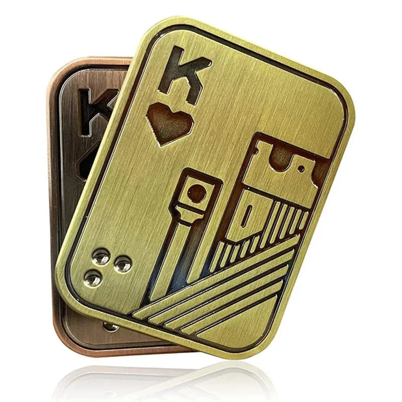 Metal Play Cards and Skull Push Slider EDC Fidget Toy