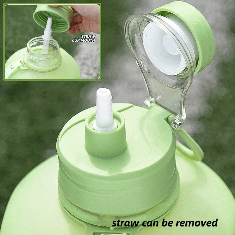 2L Sports Water Bottle with Straw & Hydration Scale — BPA-Free | 1.6L & 2.4L