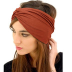 Women's Wide Twist Turban Headband — Non-Slip Sport Sweatband | African-Inspired Hair Wrap | 8 Colors