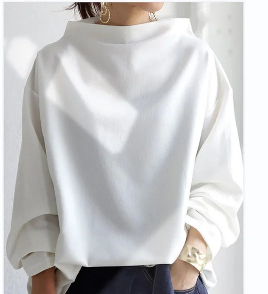 Women's Loose Turtleneck Long Sleeve Top