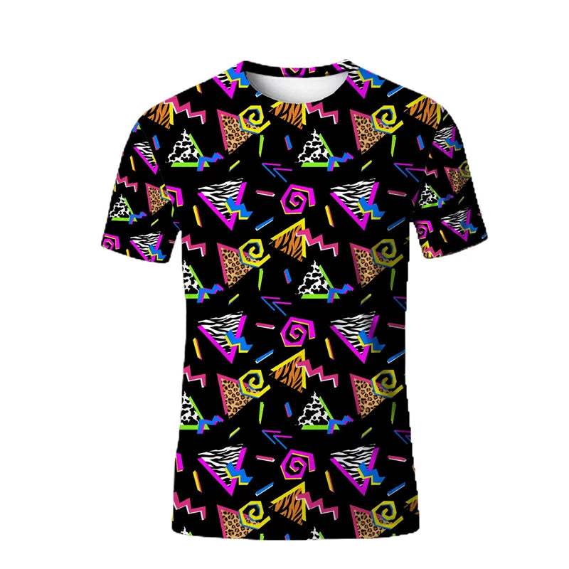Retro 3D Print Hip Hop Streetwear Tee
