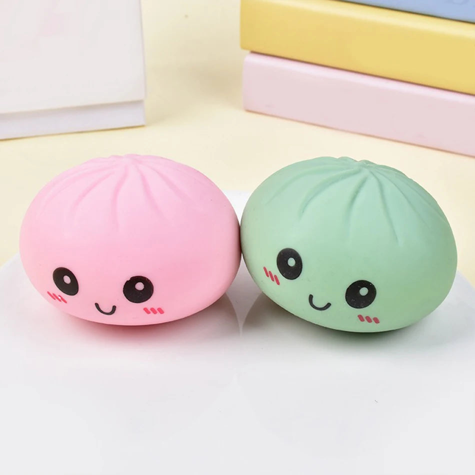 Giant Squishy Dumpling Stress Toy — Soft TPR with Bamboo Steamer