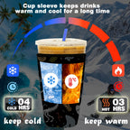 Reusable Neoprene Iced Coffee Sleeve – Fits 16–32oz Cups | 8 Fun Patterns