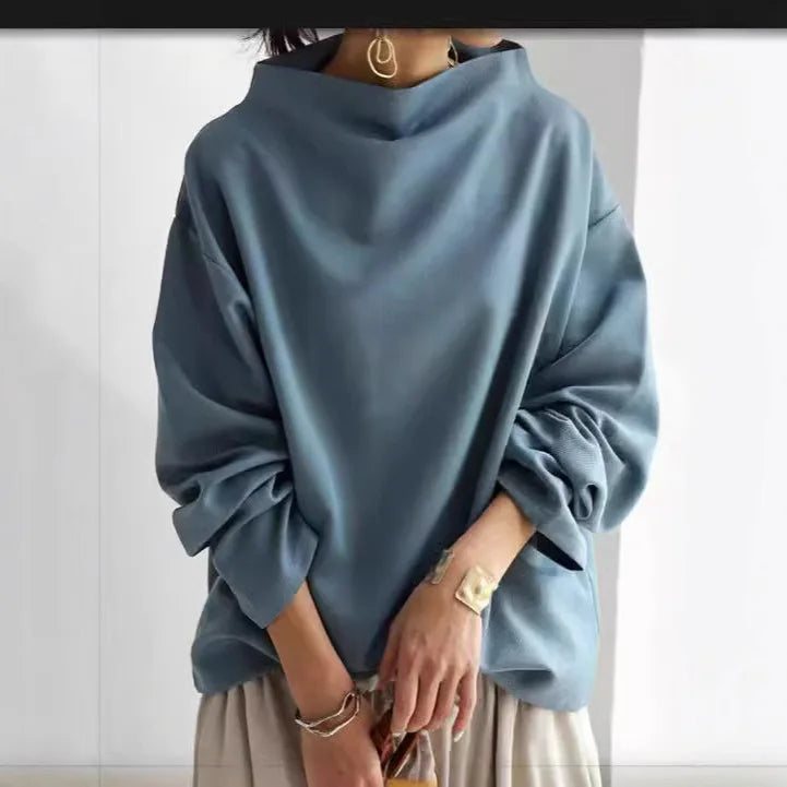 Women's Loose Turtleneck Long Sleeve Top