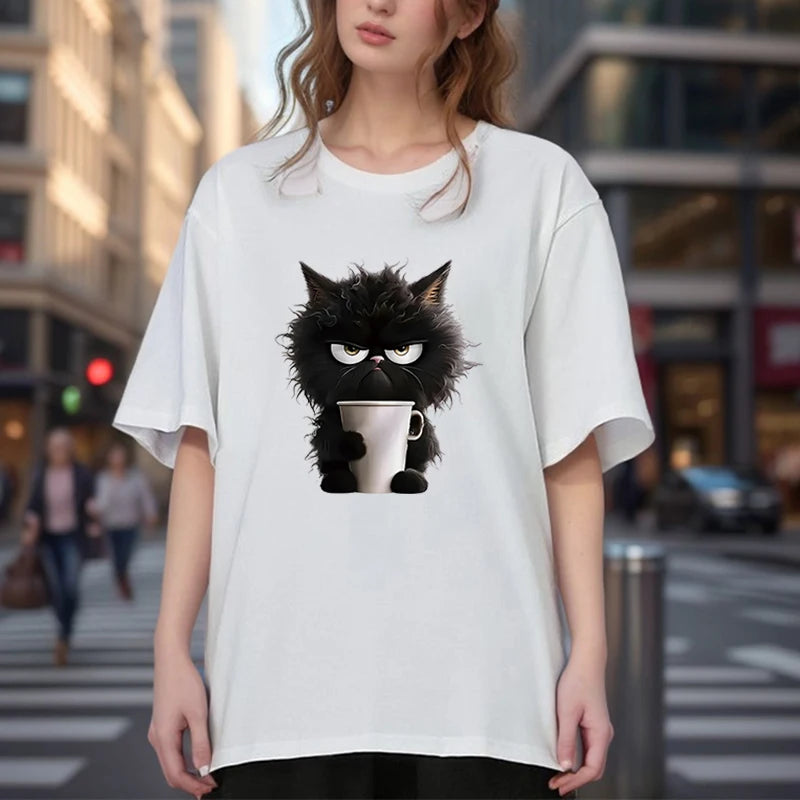 Funny Cat Print Women's T-Shirt