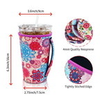Neoprene Iced Coffee Sleeve with Handle – Fits 30–32oz Cups