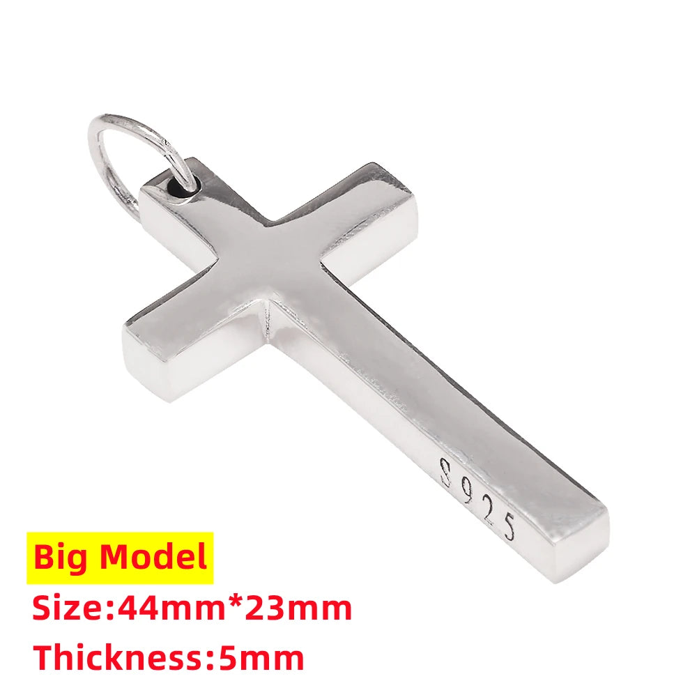 100% Solid S925 Sterling Silver Cross Pendant