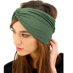 Women's Wide Twist Turban Headband — Non-Slip Sport Sweatband | African-Inspired Hair Wrap | 8 Colors