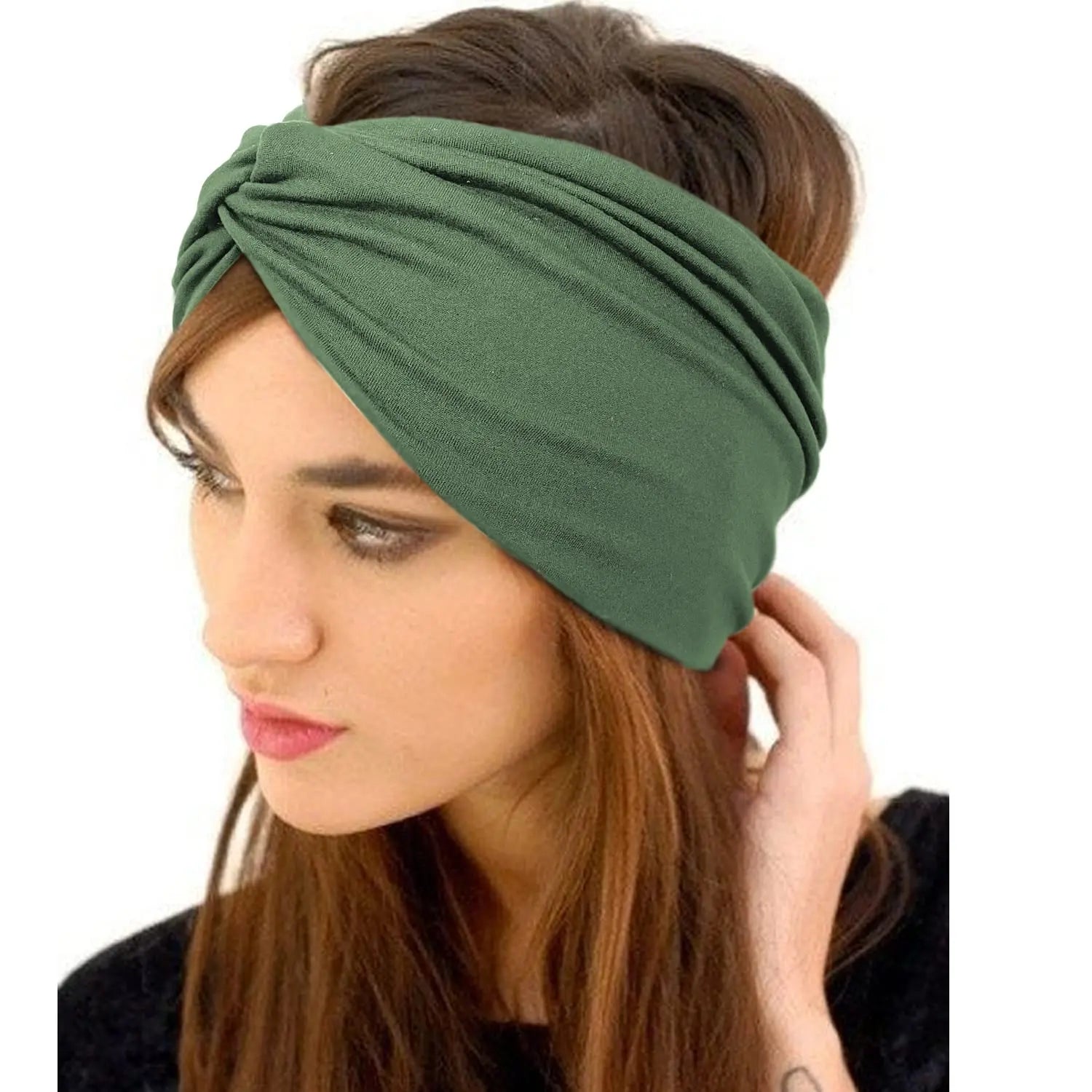 Women's Wide Twist Turban Headband — Non-Slip Sport Sweatband | African-Inspired Hair Wrap | 8 Colors