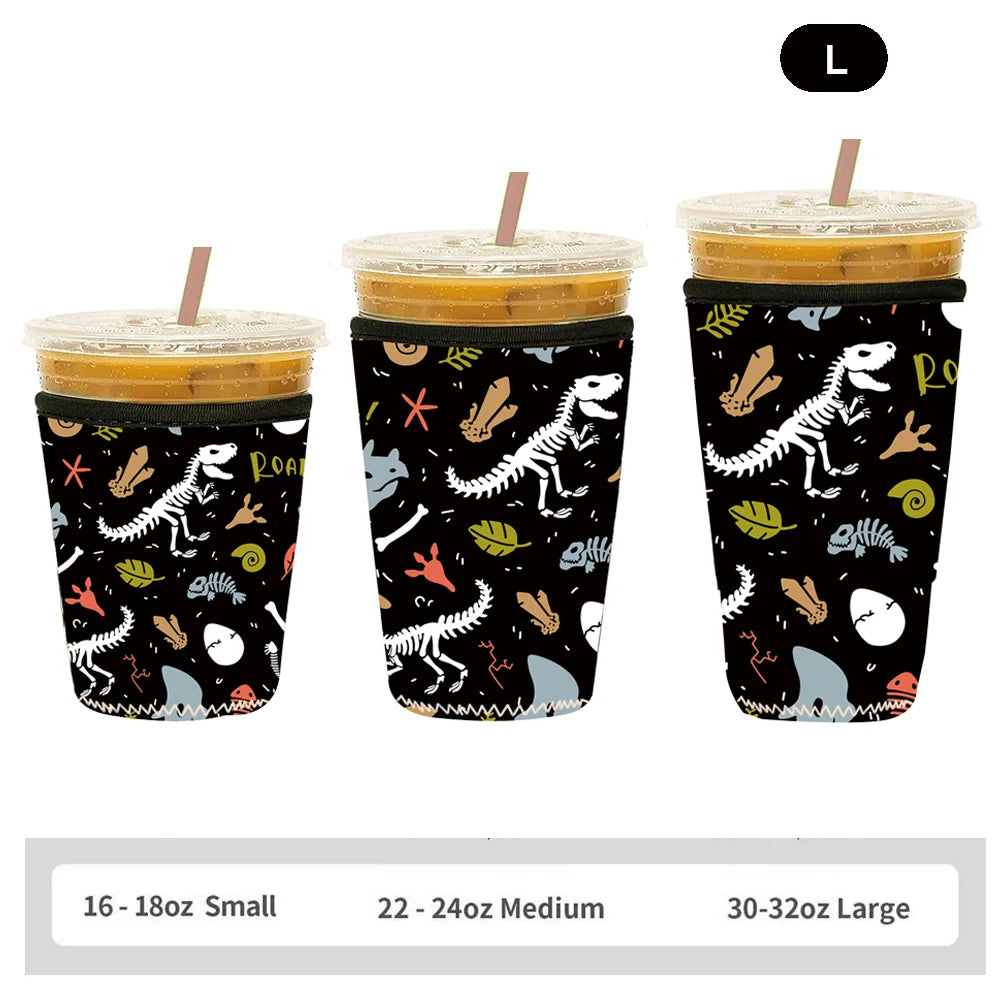 Reusable Neoprene Iced Coffee Sleeve – Fits 16–32oz Cups | 8 Fun Patterns
