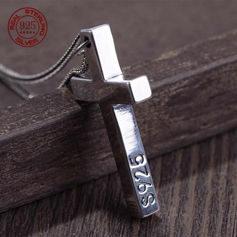 100% Solid S925 Sterling Silver Cross Pendant