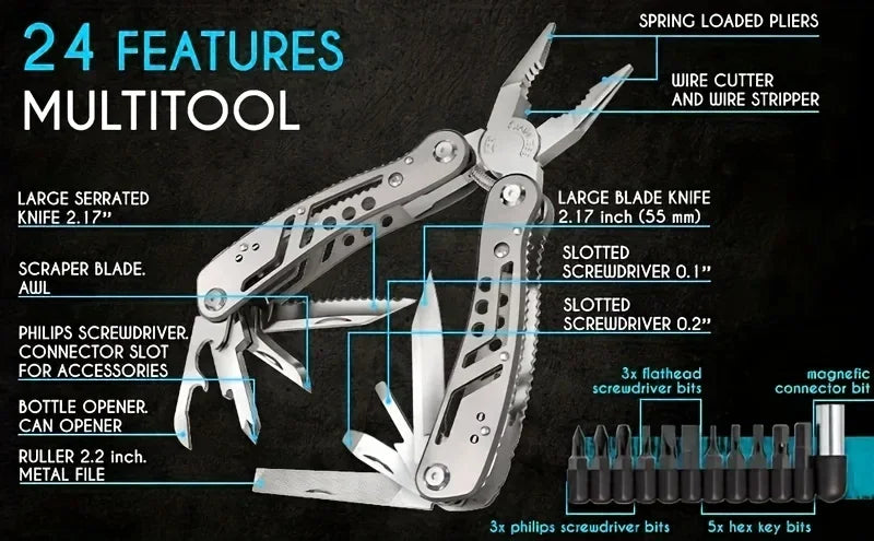 24-in-1 Multitool – Compact Multi-Function Tool