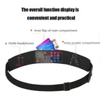 Running Belt with Phone Holder — Waterproof Sports Waist Pack with Reflective Strips
