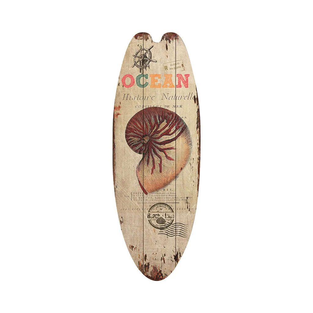 Vintage Wooden Surfboard Wall Sign — Coastal Beach Décor
