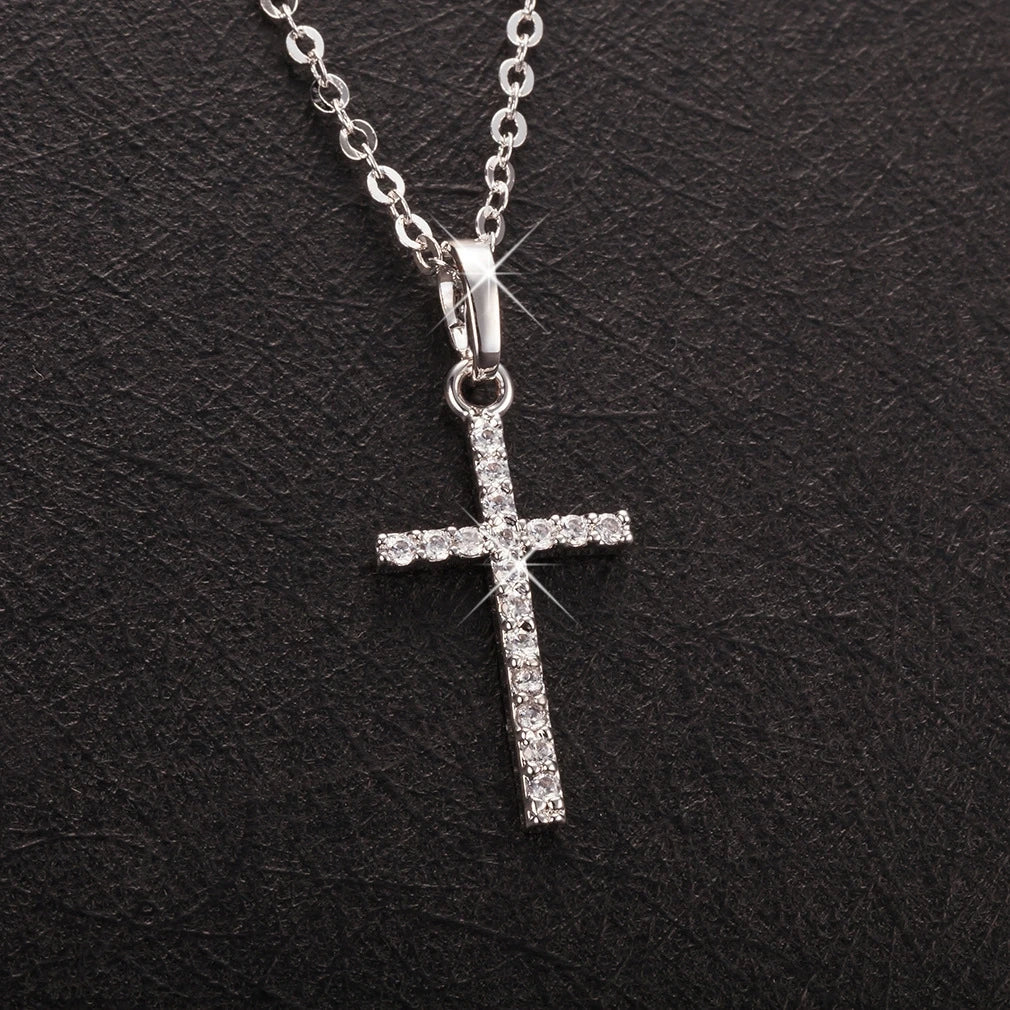 Cross Rhinestone Pendant Necklace