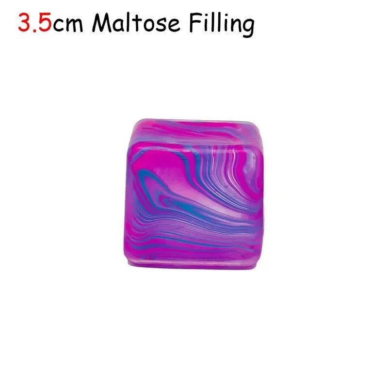 Rainbow Marbled Squishy Cube — Slow-Rise Stress Relief