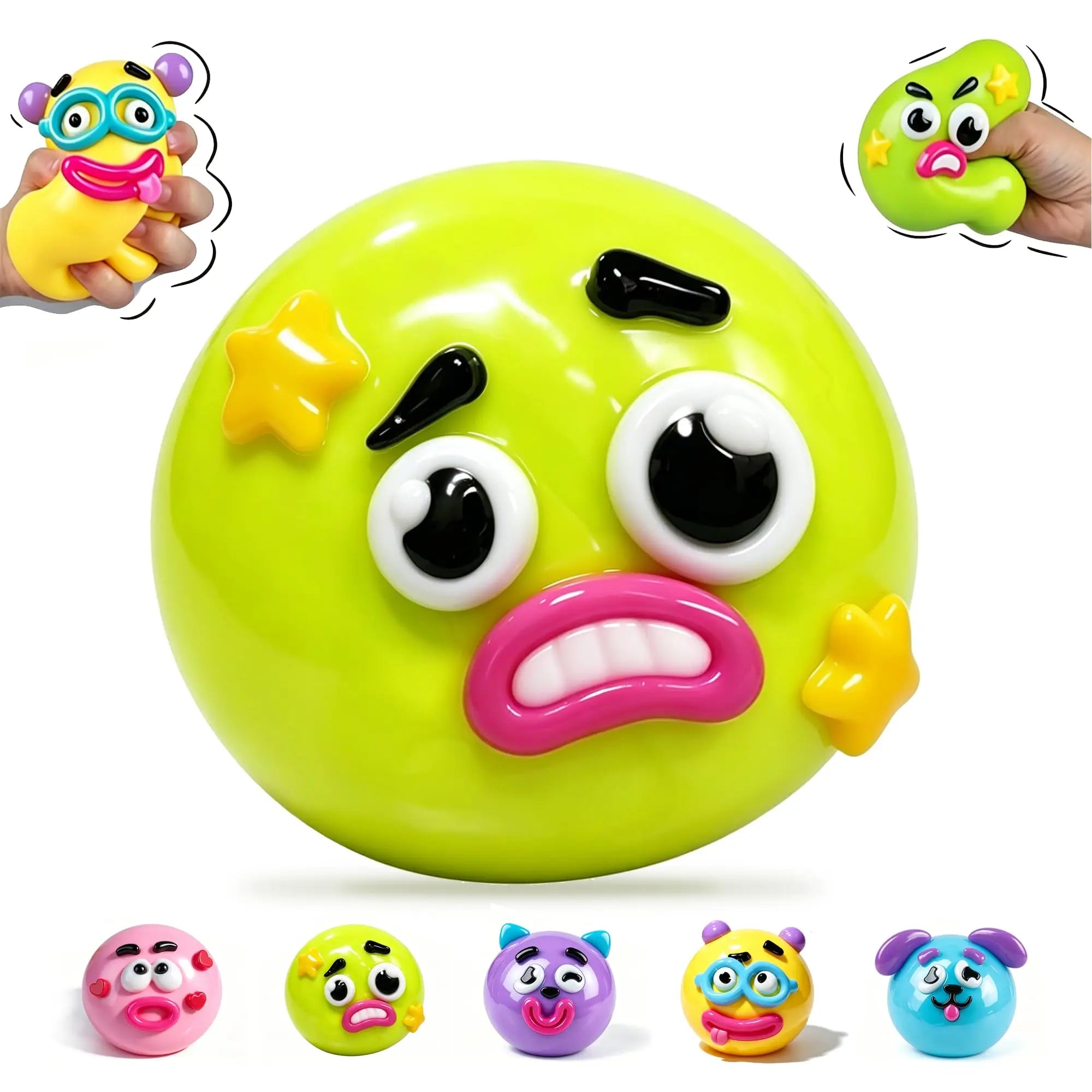 NEW Squishy Dog Face Toy — Slow Rise Stress Relief Squeeze Ball