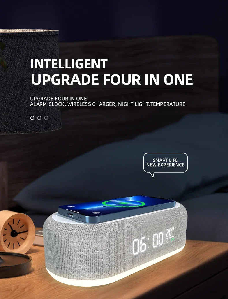 5-in-1 Wireless Charging Alarm Clock