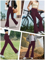 Women's High Waist Flare Leggings | Tummy Control Bell Bottom Yoga Pants