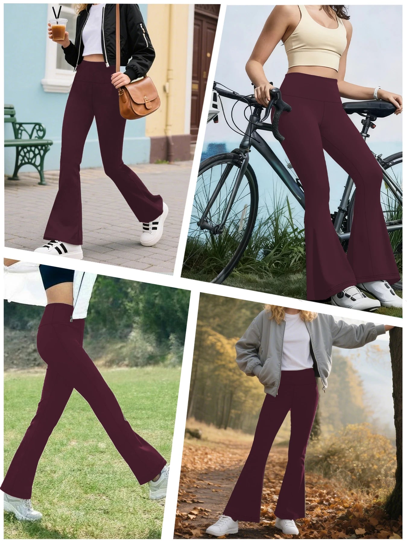 Women's High Waist Flare Leggings | Tummy Control Bell Bottom Yoga Pants